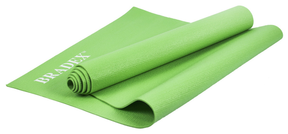 Коврик для йоги и фитнеса BRADEX , 190*61*0,4 см, зеленый (SF 0683)