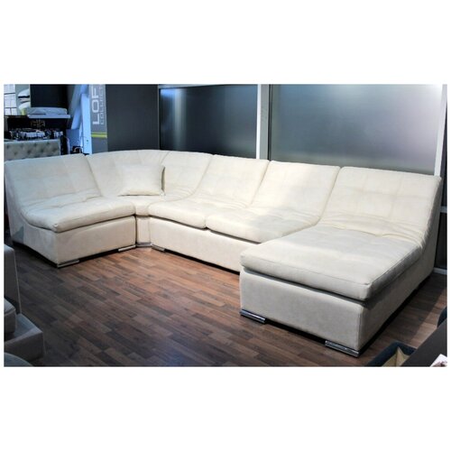 Модульный диван -кровать / диван угловой / замша / диван-кровать / белый диван