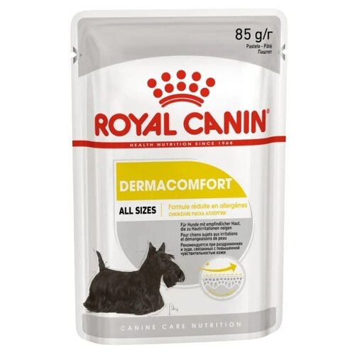 Влажный корм ROYAL CANIN Dermacomfort Pouch Loaf для собак всех пород с чувствительной кожей, склонной к раздражениям и зуду 12шт*85г