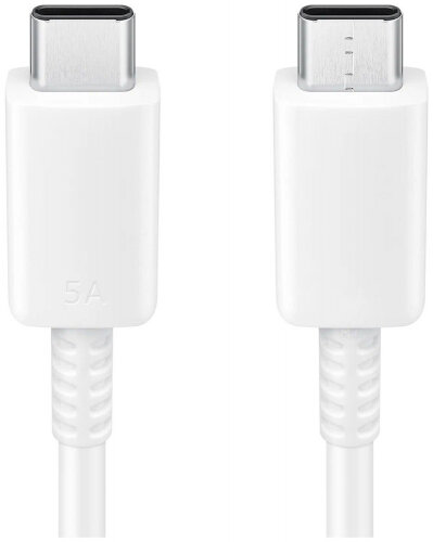 Кабель Samsung EP-DN975BWEG, USB-C - USB-C, 5 A, 1 м, белый