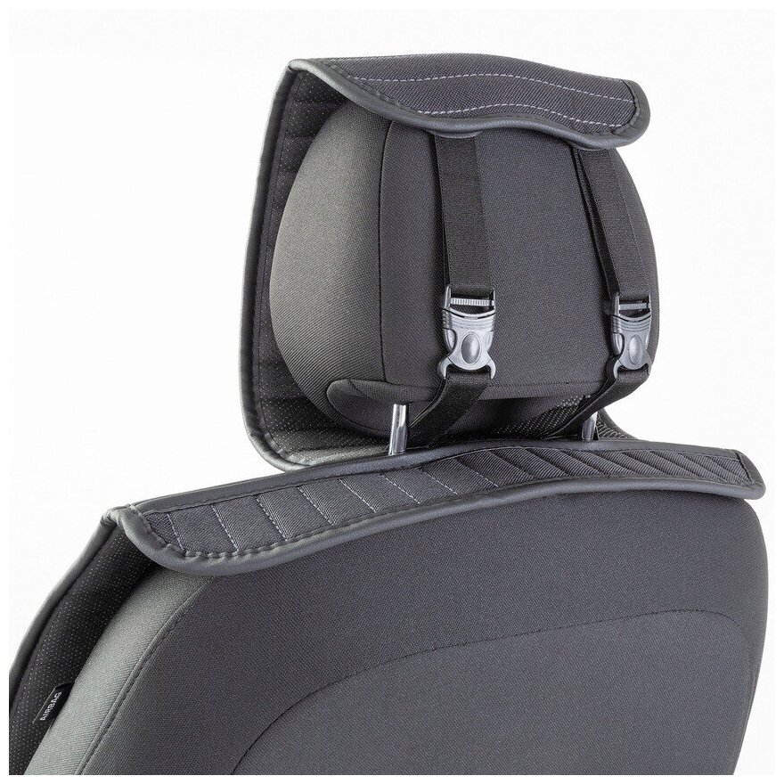 Накидки на передние сиденья "Car Performance", 2 шт, fiberflax CUS-1022 BK/GY