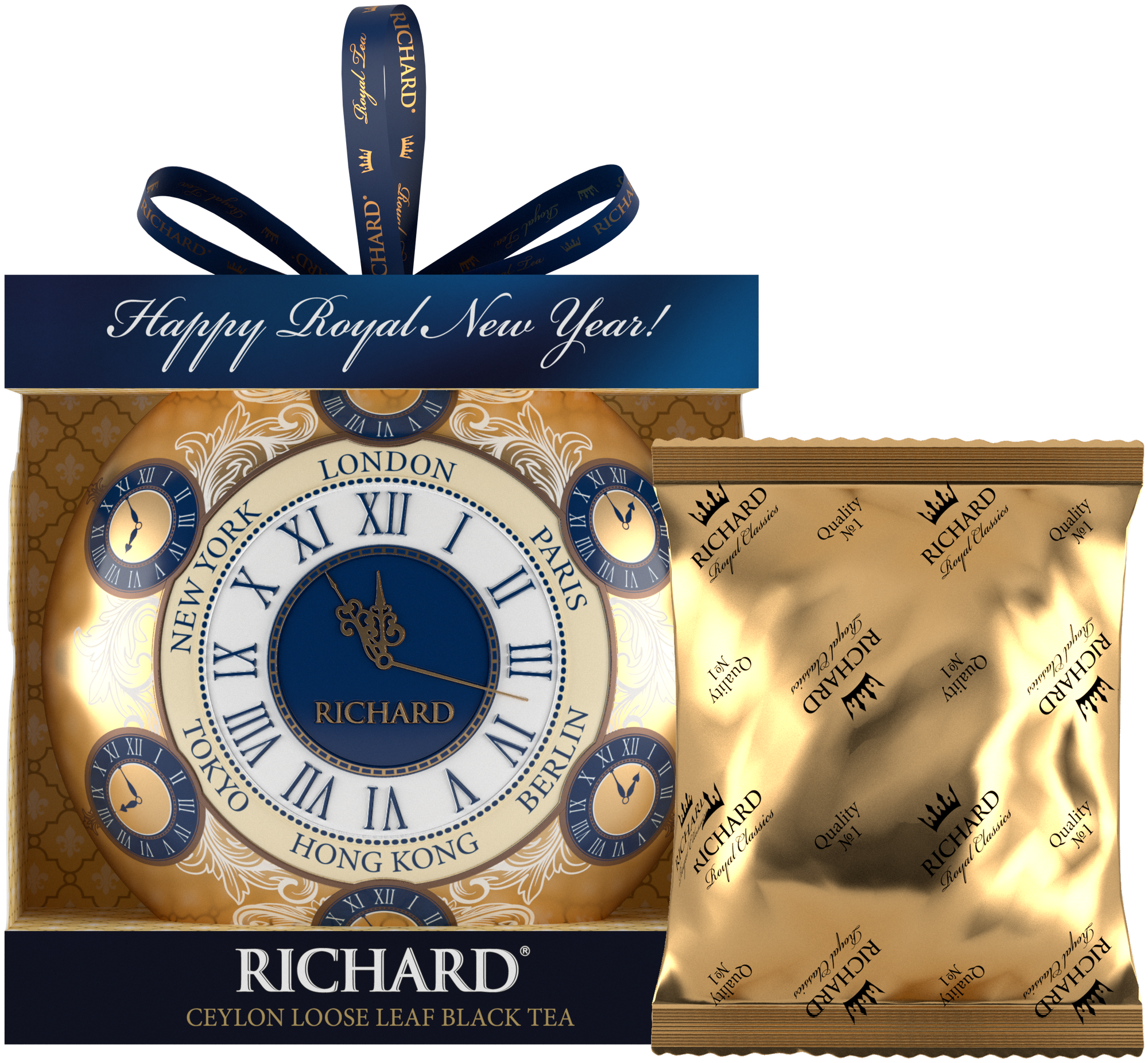 Чай RICHARD "Christmas Toy Clocks" чёрн лист 0,24 кг/20 г жесть АДР - фотография № 4