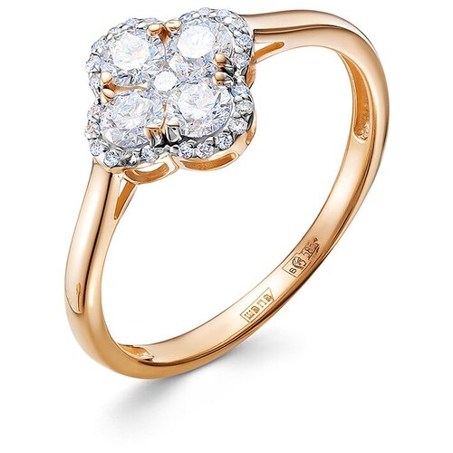 Кольцо с 29 бриллиантами из красного золота 100437 VESNA jewelry, размер 16.5