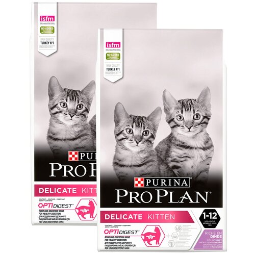 PRO PLAN KITTEN DELICATE DIGESTION для котят с чувствительным пищеварением с индейкой (3 + 3 кг) hill’s science plan kitten tuna для котят с тунцом 0 3 0 3 кг