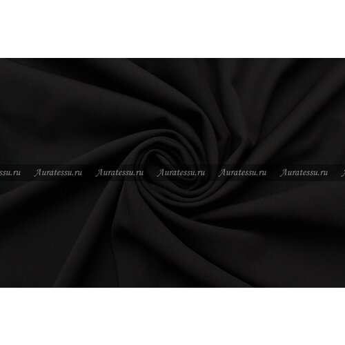 ткань шелкон шерсть костюмная бежевая в коричневую мелкую клеточку 220 г пм ш152см 0 5 м Ткань Шерсть костюмная чёрная фактурная диагональ, 420 г/пм, ш152см, 0,5 м