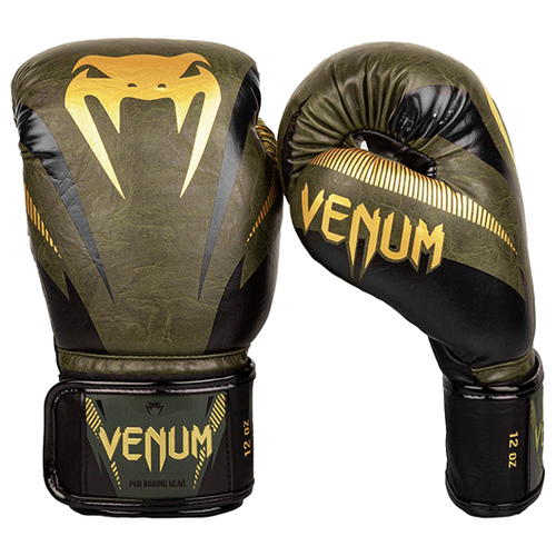 Боксерские перчатки Venum Impact Dark Khaki/Gold (12 унций) боксерские перчатки venum impact gold black 12 унций