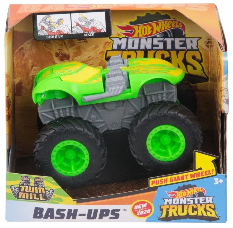 - Hot Wheels Monster Trucks Bash-Ups GCF94 1:43, Twin Mill