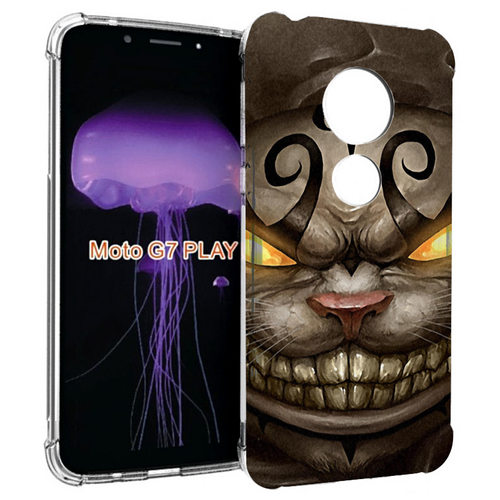 Чехол MyPads злой котик с желтыми глазами для Motorola Moto G7 Play задняя-панель-накладка-бампер чехол mypads счастье с карими глазами для motorola moto g7 play задняя панель накладка бампер