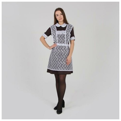 фото Школьный фартук белый, гипюр розочки, р.32-36 + набор шаров 5 штук 6073076 страна карнавалия