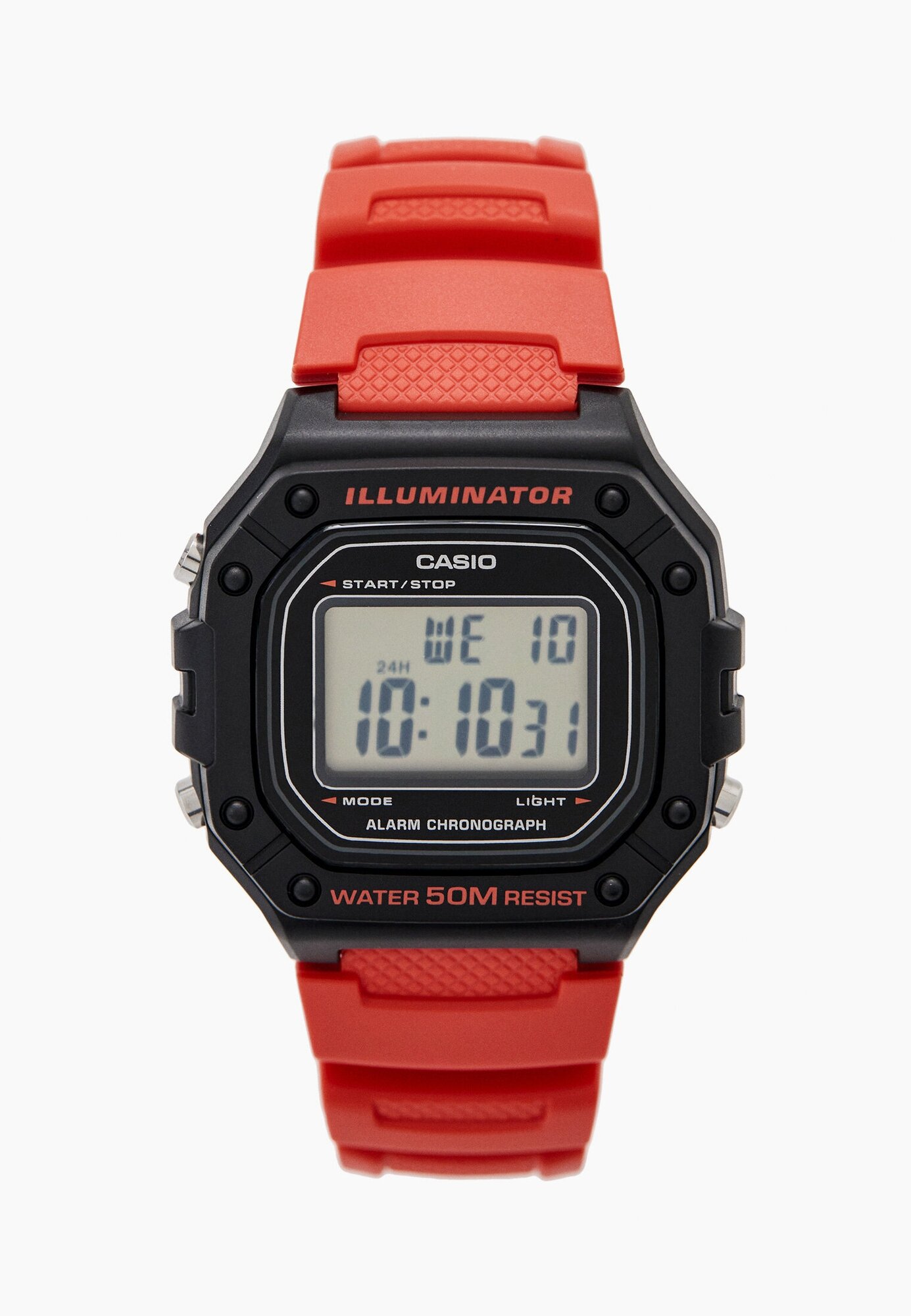 Наручные часы CASIO W-218H-4B, черный, красный - фотография № 4