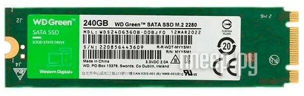 Твердотельный накопитель Western Digital WD Green SATA 240 ГБ M.2 WDS240G3G0B - фотография № 7