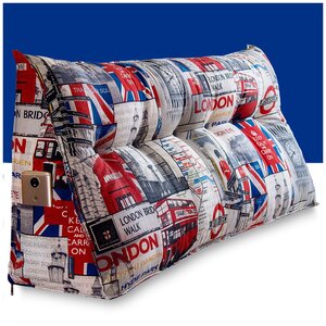 Фото Клиновидная анатомическая подушка-изголовье PillowPlace для спины на кровать для чтения и отдыха LONDON 120*25*50 см