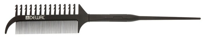 Dewal Professional - Деваль Расческа для мелирования с пластиковым хвостиком, черная 25 см., CO-213 -