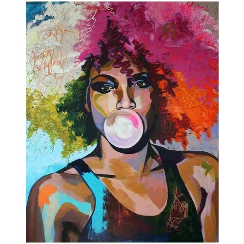 Алмазная мозаика на подрамнике 40х50 Девушка с жвачкой 1299₽