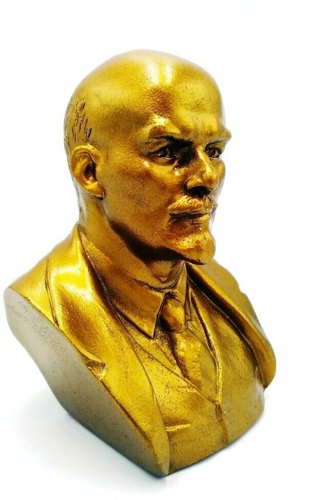 Статуэтка Ленин бюст 12x8x7см из гипса для интерьера, декора дома. Сувенир подарок на день рождения
