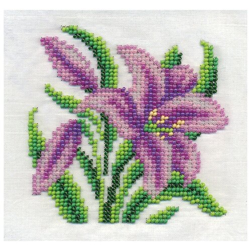 Klart Набор для вышивания бисером Садовая лилия (8-125), разноцветный, 12 х 12 см
