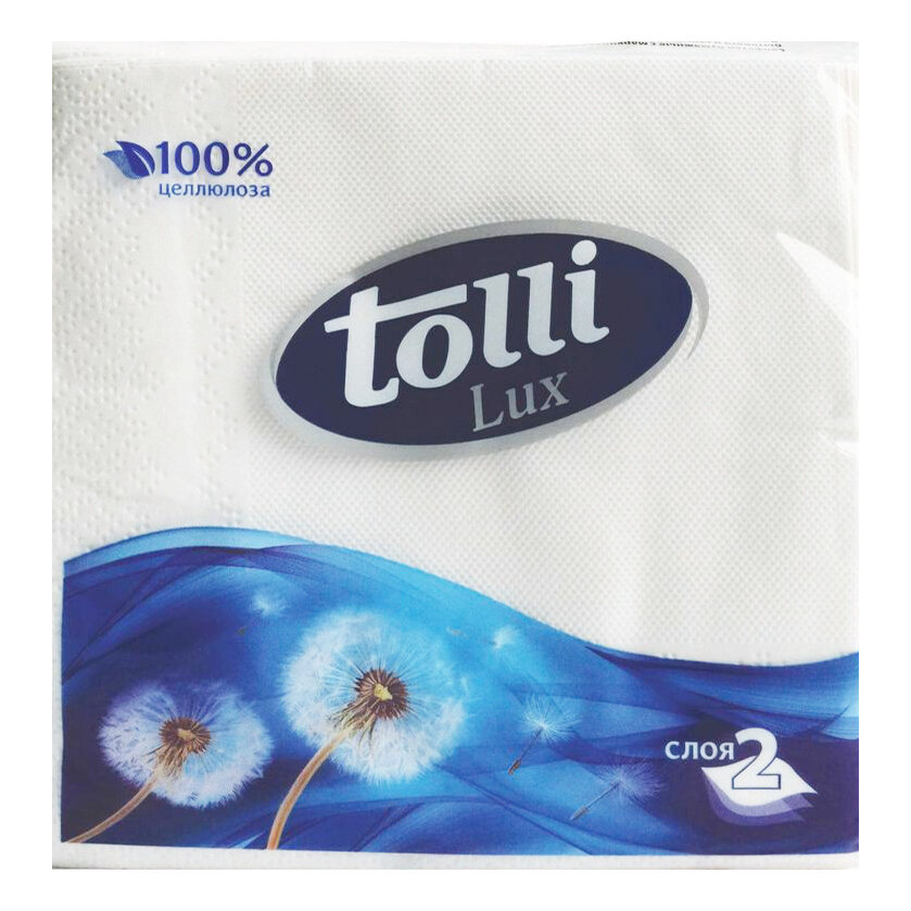 фото Салфетки бумажные белые 2 сл Tolli Lux 24х24см 50шт. в пачке, 24 пачки