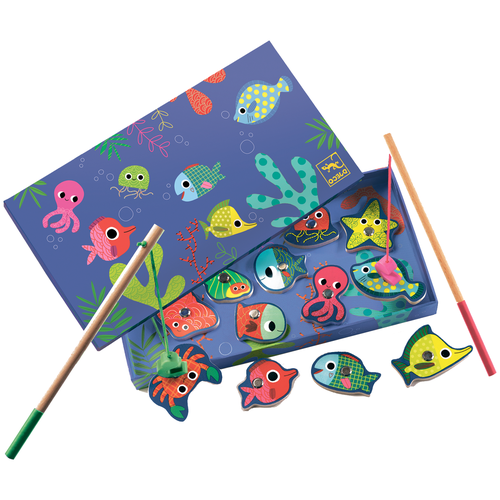 Развивающая игрушка DJECO Рыбалка Цвета, 12 дет., разноцветный развивающая игрушка djeco забавные кубики 10 дет