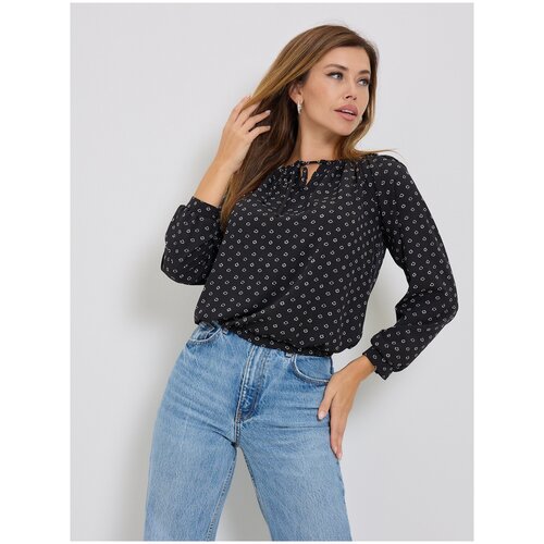 Блузка женская стильная Юлия черная 54-56 размер