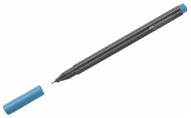 151653 Ручка капиллярная Faber-Castell "Grip Finepen" кобальтово-бирюзовая, 0,4мм, трехгранная