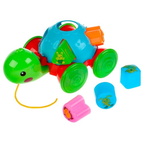 каталки игрушки умка развивающая черепашка сортер Каталка-игрушка Умка Черепашка сортер (B1296691-R-D1), зеленый/голубой