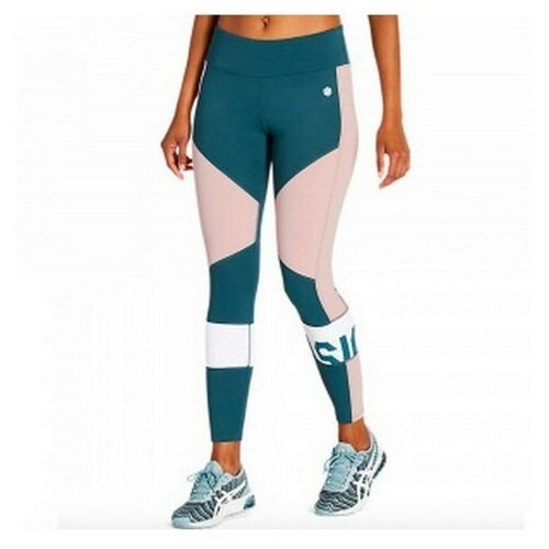 фото Тайтсы женские asics 2032a410 409 color block cropped tight 2 2032a410409-1 размер 46 цвет зеленый