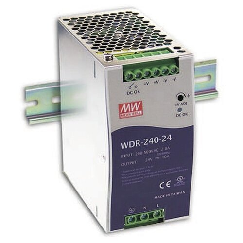 wdr 120 24 mean well источник питания 24в 5а 120вт Источник питания AC/DC Mean Well WDR-240-24 240Вт