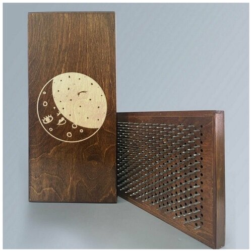 фото Доска садху с динамическими гвоздями, шаг 10мм, цвет венге модель любовь луна - 1660 сила души и тела