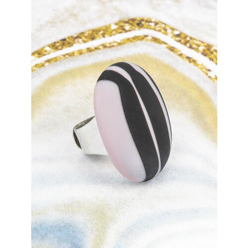 Кольцо наборное, муранское стекло, безразмерное, черный