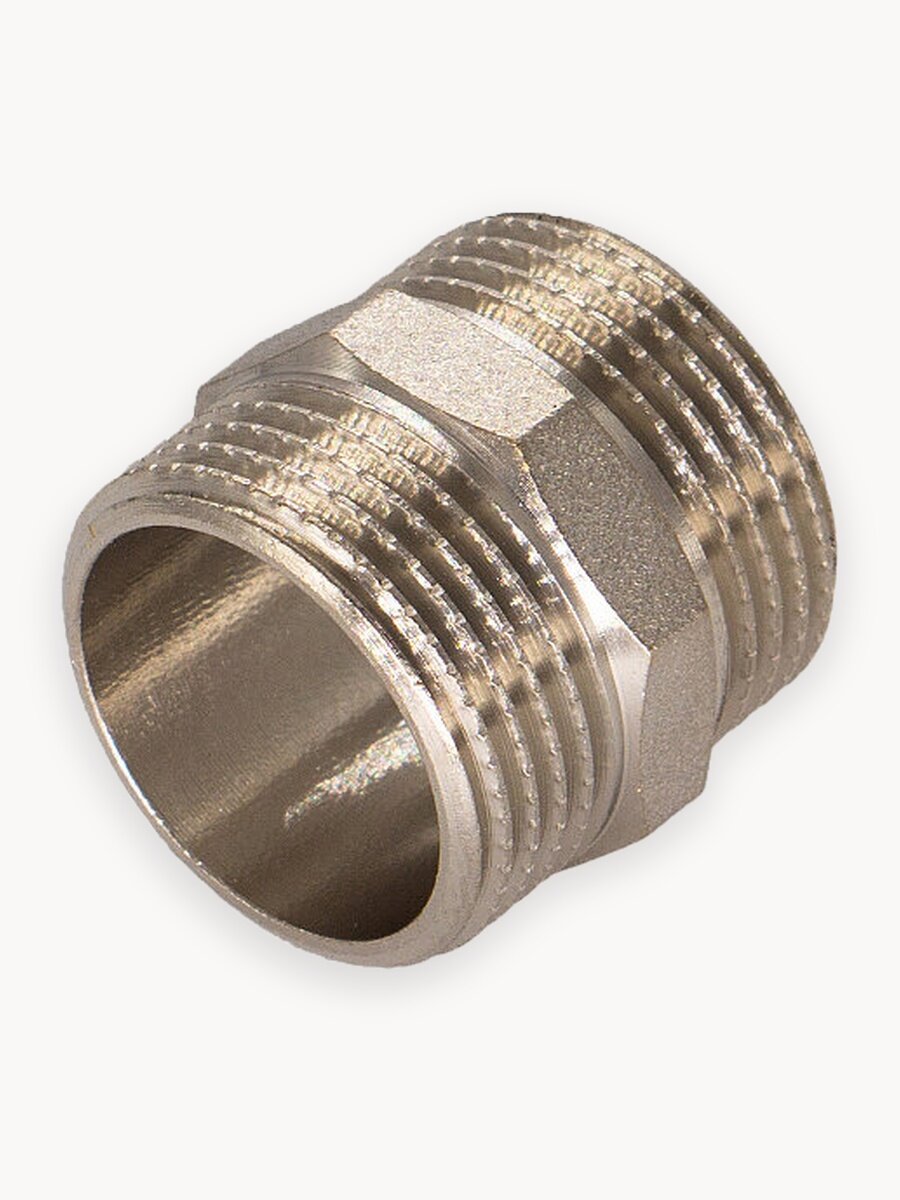 Ниппель CTM, латунь, 1", никелированный, с наружной резьбой, 35мм