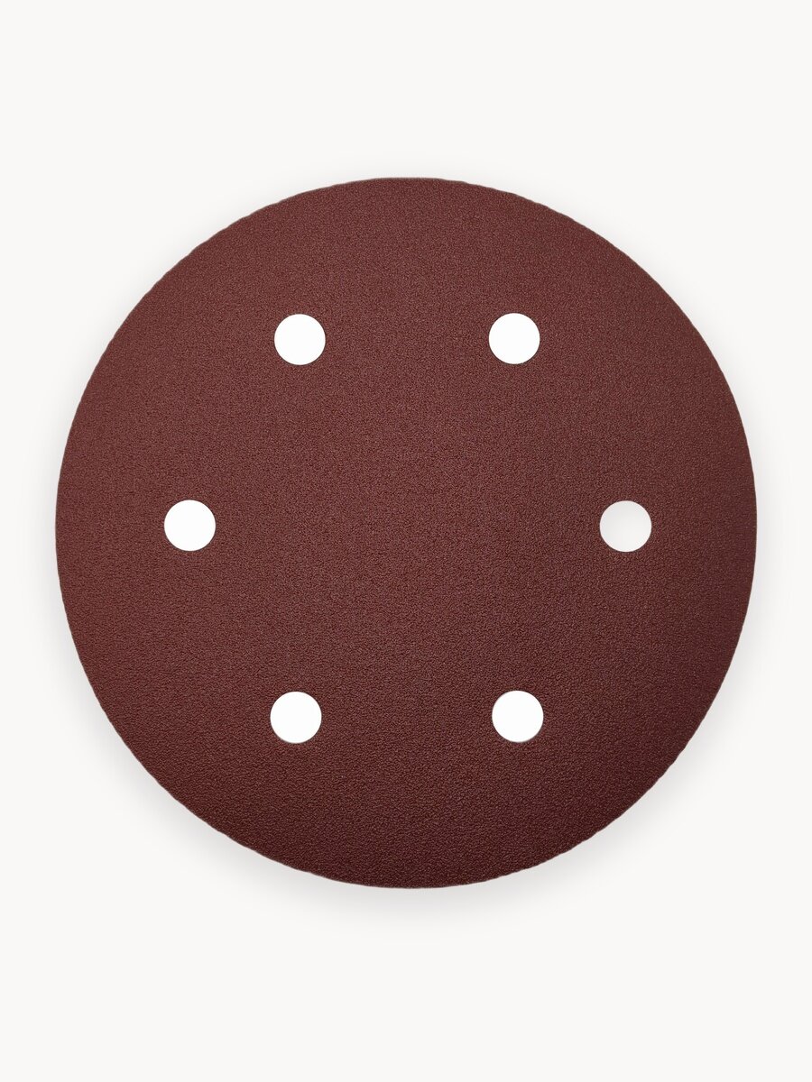 Шлифовальный круг 225 мм на липучке 10 шт Р 80 6 отверстий / для шлифмашины "Жираф"