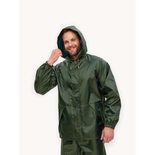 Дождевик мужской пончо накидка непромокаемый костюм KATRAN циклон (Оксфорд, хаки), Размер: 56-58