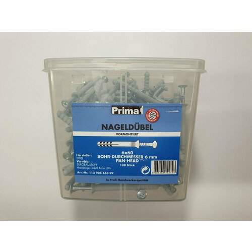 Дюбель-гвоздь PZ3 6x60 (130 pcs) PRIMA, Германия