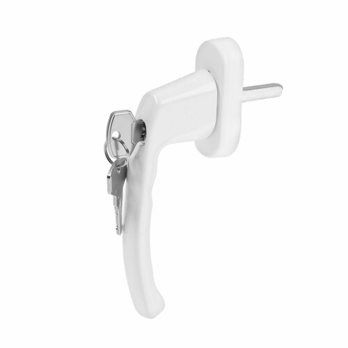 Ручка оконная 38 мм с замком с кнопкой металлическая белая 1141₽