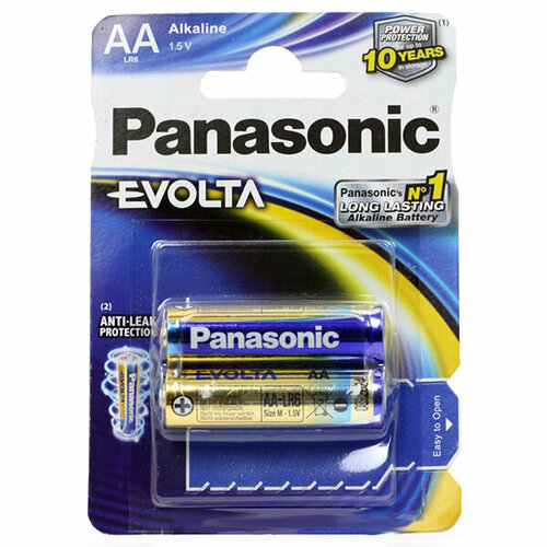 Батарейки алкалиновые Panasonic Evolta LR6EGE/2BP AA LR6 1,5В 2шт panasonic батарейка щелочная lr6 aa evolta 1 5в бл 2 5410853044758