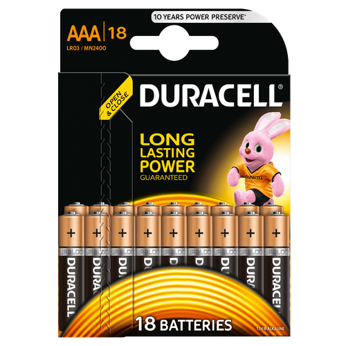 Батарейки алкалиновые Duracell Basic AAA LR03 MN2400 18 шт комплект батареек 4 шт duracell basic aaа lr03 mn2400