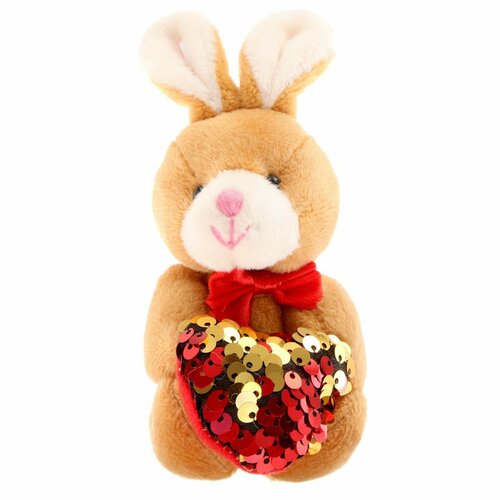 Мягкая игрушка «Зайчик с сердцем», пайетки, на подвеске мягкая игрушка зайчик с сердцем на подвеске