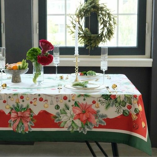 Скатерть 110x150 см Прямоугольная Новогодняя Саржа 4034₽