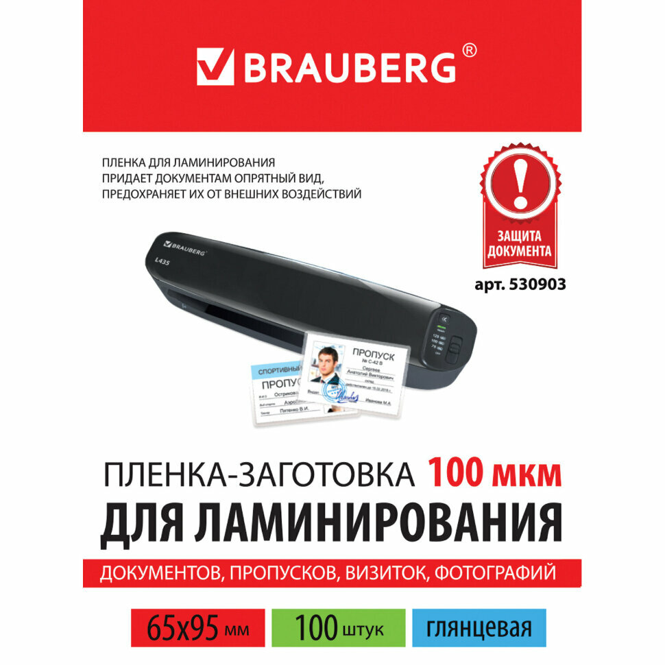 Brauberg BRAUBERG 65x95мм, 100 мкм - фото №8