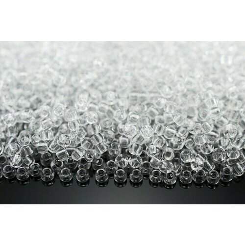 Бисер японский TOHO круглый 8/0 #0001 хрусталь, прозрачный, 10 грамм