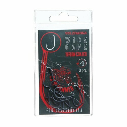 фото Крючок карповый volzhanka wide gape teflon №4 10 штук