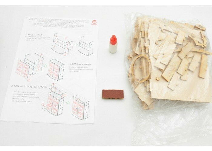 Конструктор деревянный 3D Lemmo Набор мебели спальня подвижный - фото №16