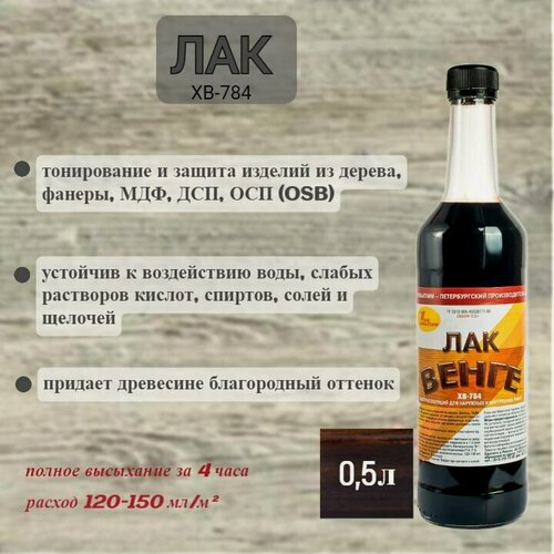 Изображение товара Лак для дерева ХВ-784 Венге 0,5л