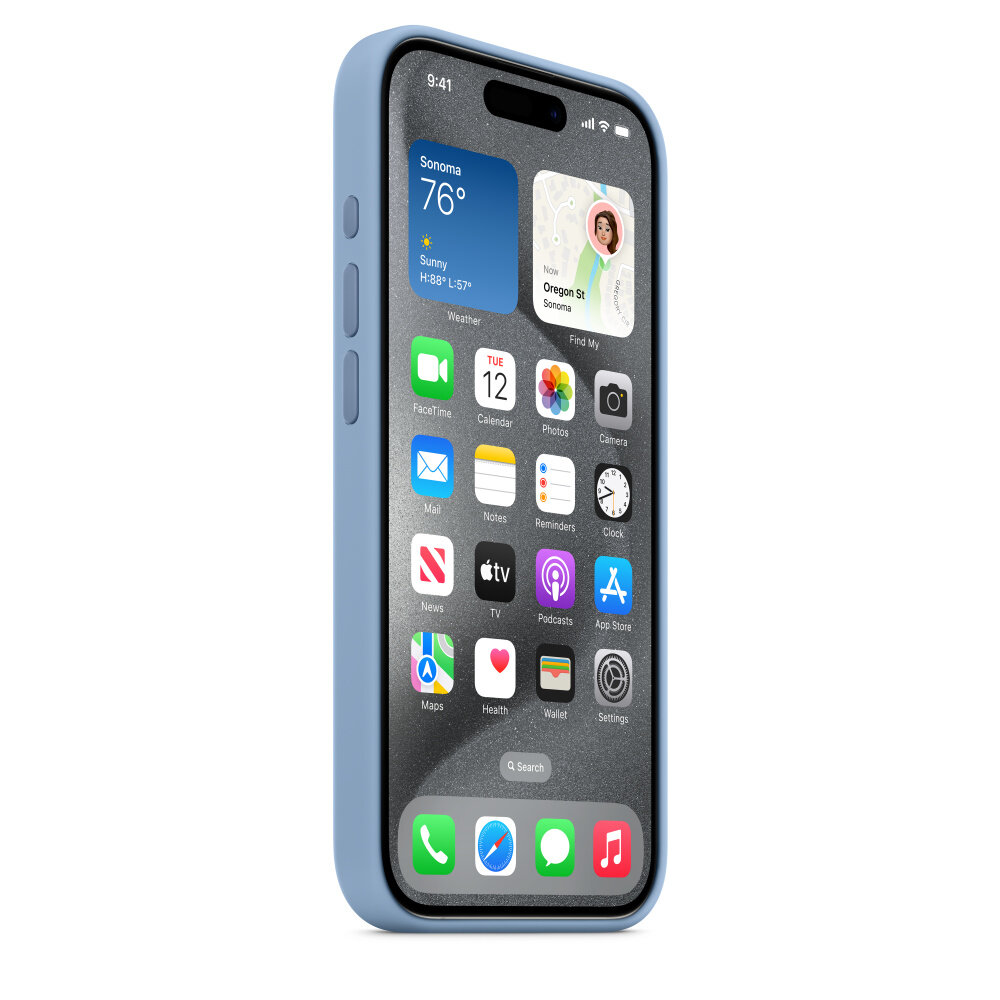 Чехол оригинальный Apple для Iphone 15 Pro Silicone Case - Storme Blue - фото №3