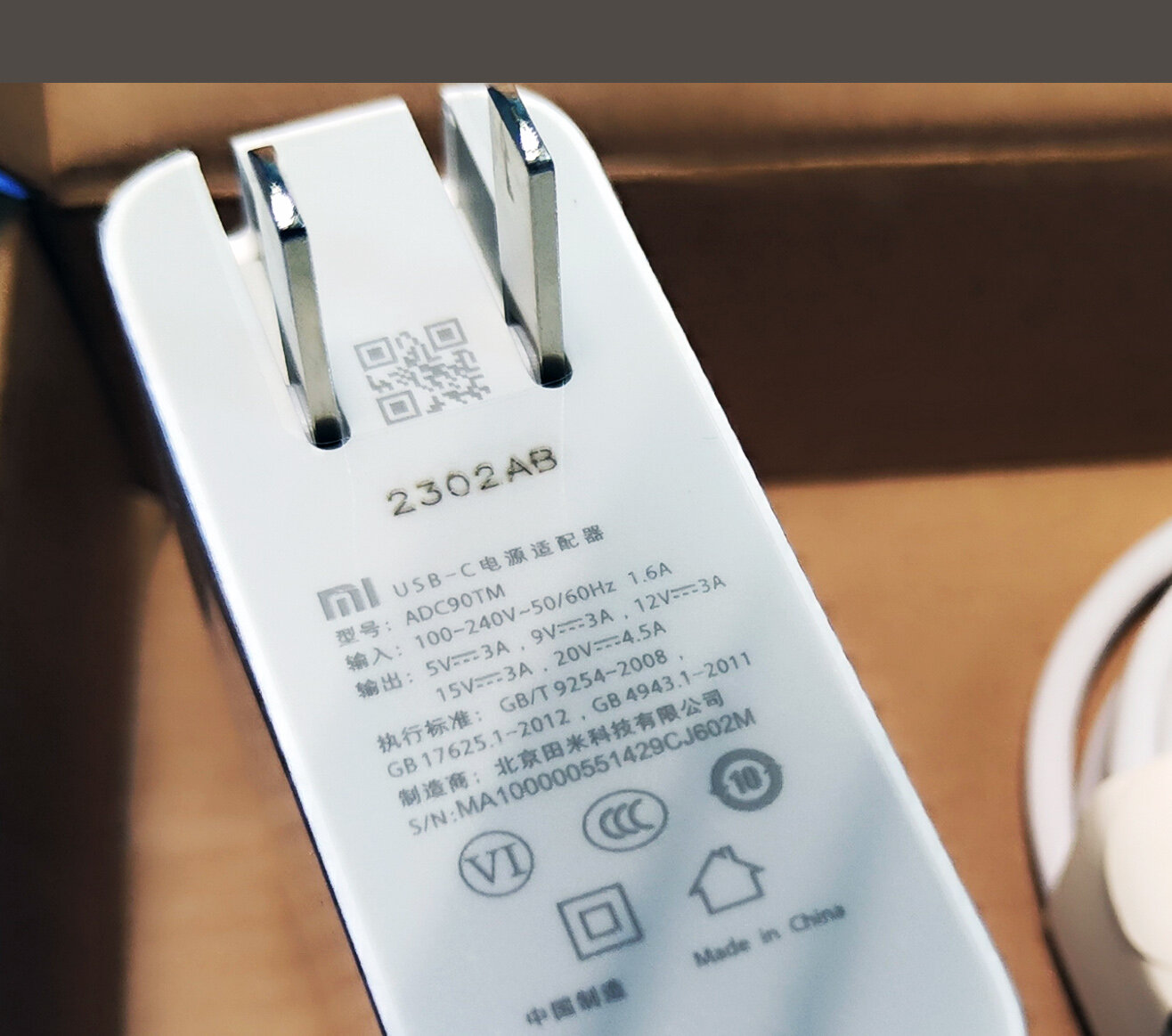 Блок питания для ноутбука Xiaomi Mi ADC90TM Notebook Pro 20V-45A Type-C 90W