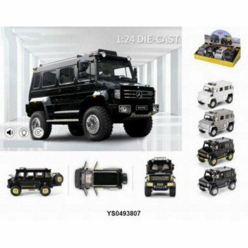 Металлическая машина Mercedes Benz Unimog 1:24 звук, свет 4 шт в д б машина металл mercedes benz 1 24 8 шт