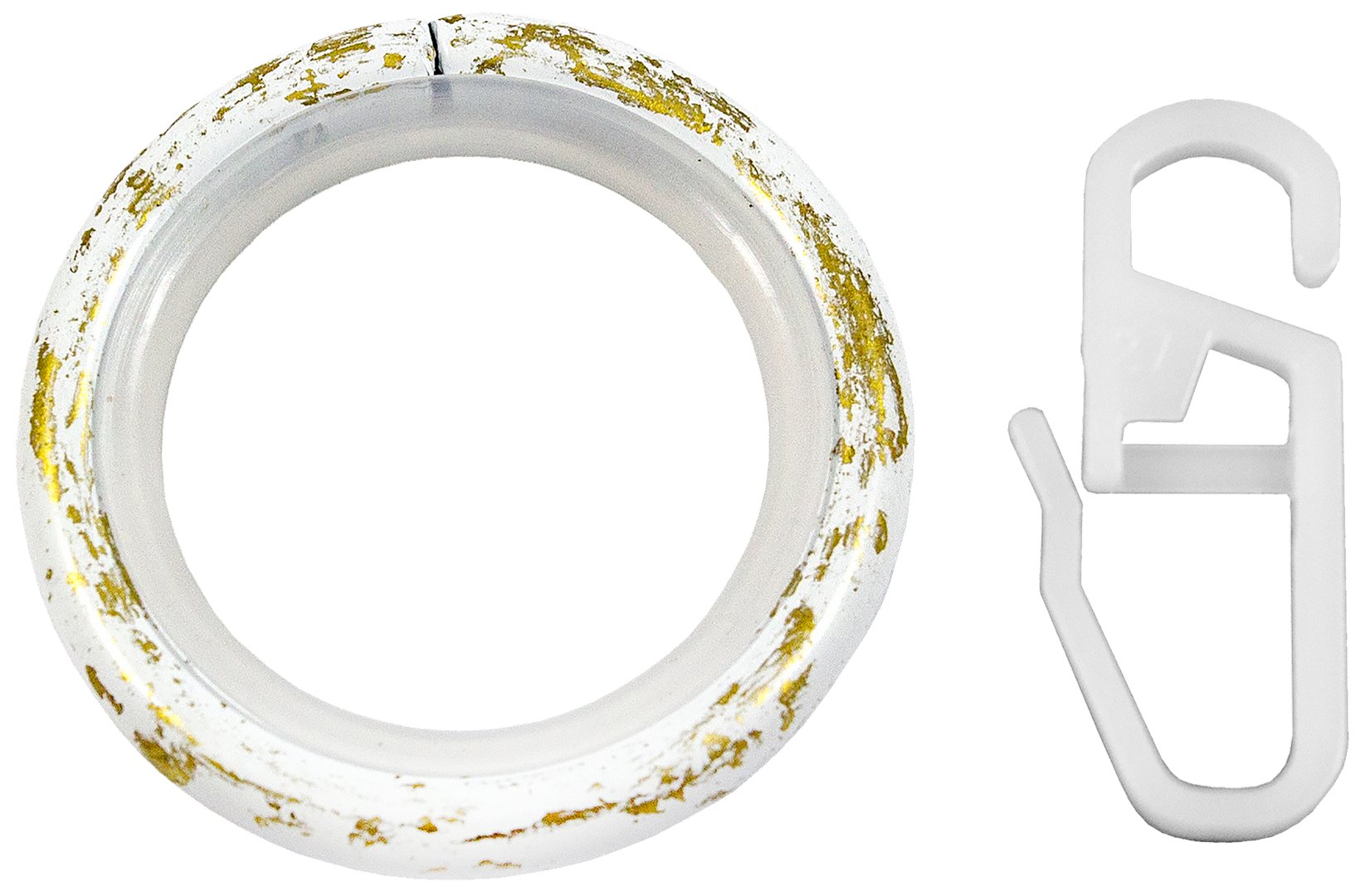 Кольцо с крючком металл цвет белый антик, 2 см, 10 шт.