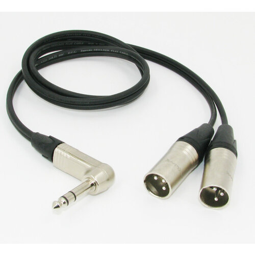 Y - Кабель 2 x XLR папа - JACK 6,3 угловой стерео (C121) netaudio, длина 10 метров