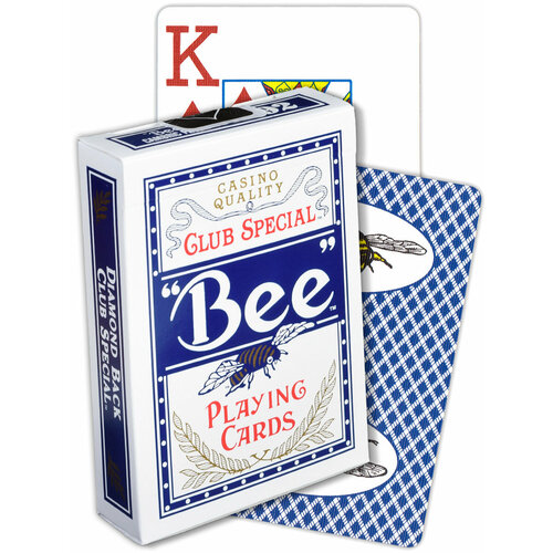 Игральные карты Bee Club Special №92 Jumbo с пчелой (blue)