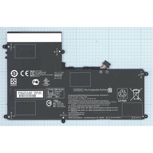 Аккумулятор AO02XL для планшета HP ElitePad 1000 G2 7.4V 31Wh (4190mAh)